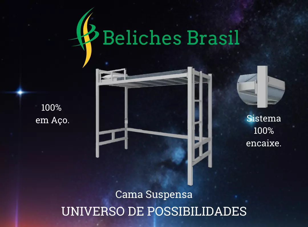 Cama Suspensa 100% em Aço  Beliches Brasil